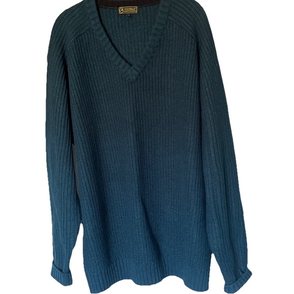 P. G. Field Men's XL‎ Fisherman Outdoor Blue Green Sweater XL V-neck - Picture 3 of 11